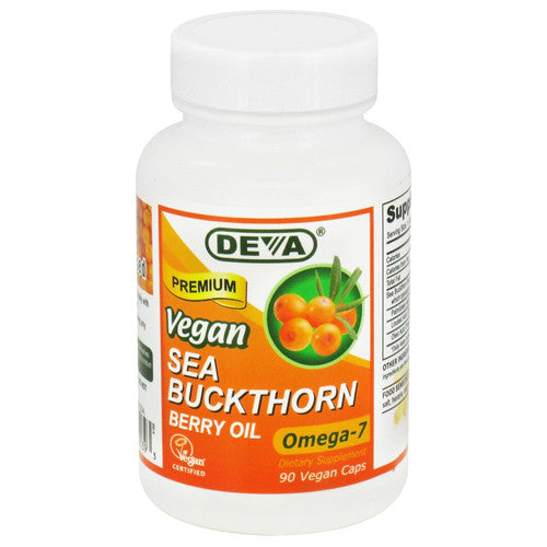 Deva Nutrition Premium Sea Buckthorn Berry Oil Omega-7 Vegetarian Capsules - 90 Ea
